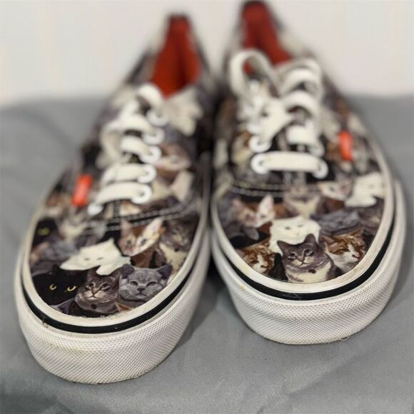 Vans x ASPCA Cat Print Authentic Sneakers Women’s 8 Men’s 6.5 Collab Skater Y2K - Picture 4 of 11